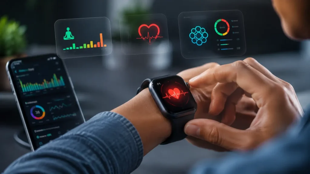 Apple Watch handles stress tracking Vitalmindflow Wearables for Nervous System Tracking