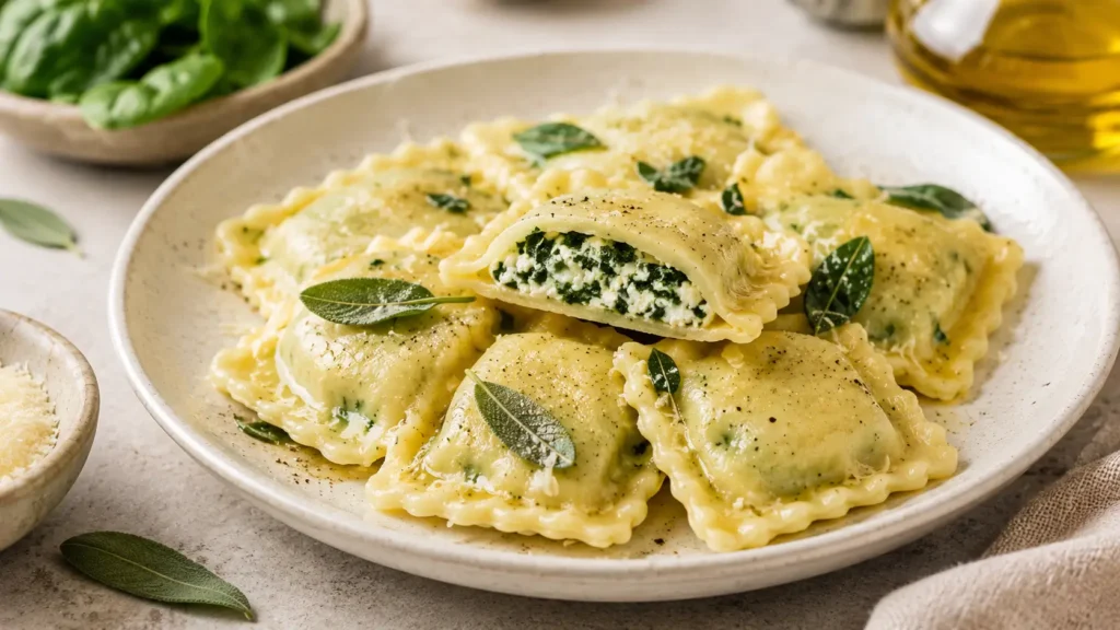 Vitalmindflow Spinach and Ricotta Ravioli