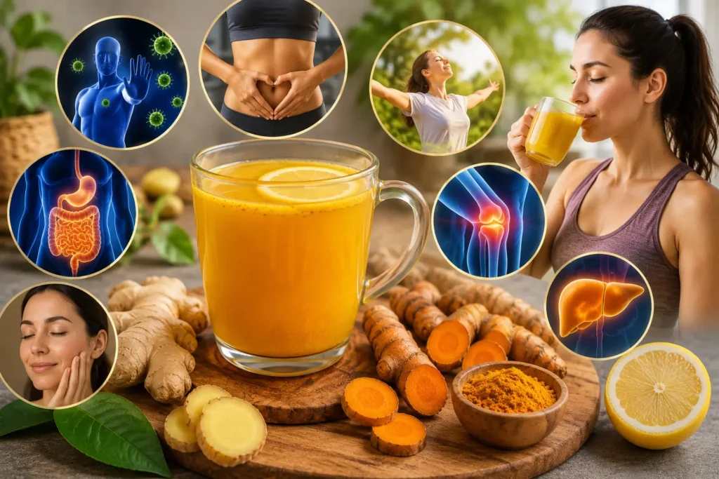 Ginger Turmeric Morning Drink Recipe for Weight Loss 21 Day Ginger Turmeric Drink Challenge Benefits