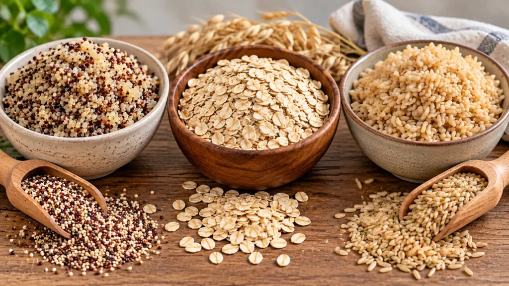Quinoa vs Oats vs Brown Rice Comparison Vitalmindflow Whole Grains Daily Intake